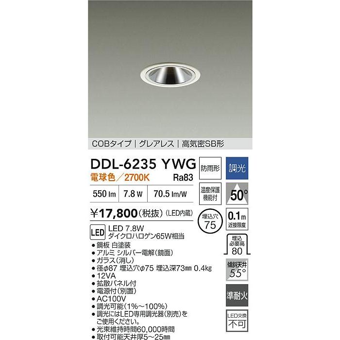 大光電機 安心のメーカー保証 【送料無料】DDL-6235YWG LED 屋外灯