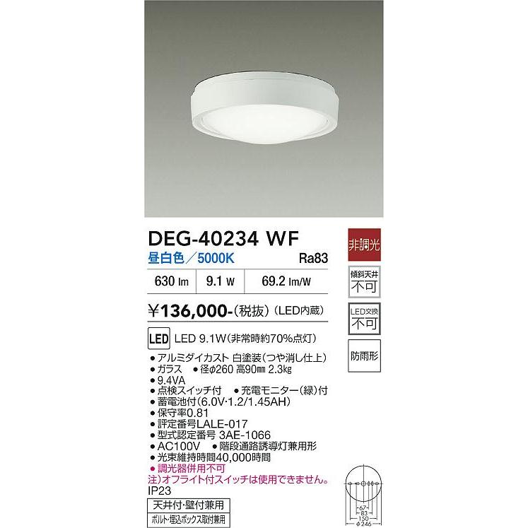 大光電機 安心のメーカー保証 【送料無料】DEG-40234WF LED 屋外灯