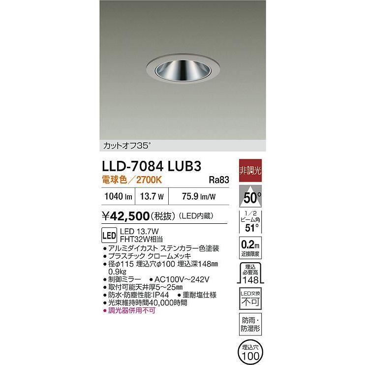 大光電機 安心のメーカー保証 【インボイス対応店】LLD7084LUB3 LED