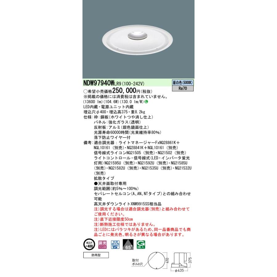 贅沢屋の パナソニック Panasonic 施設照明高天井用 軒下用LEDダウン