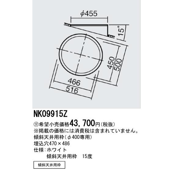 当店限定 安心のメーカー保証 【インボイス対応店】NK09915Z パナソニック施設照明 ダウンライト オプション 受注生産品 傾斜天井用枠◇ 実績20年の老舗