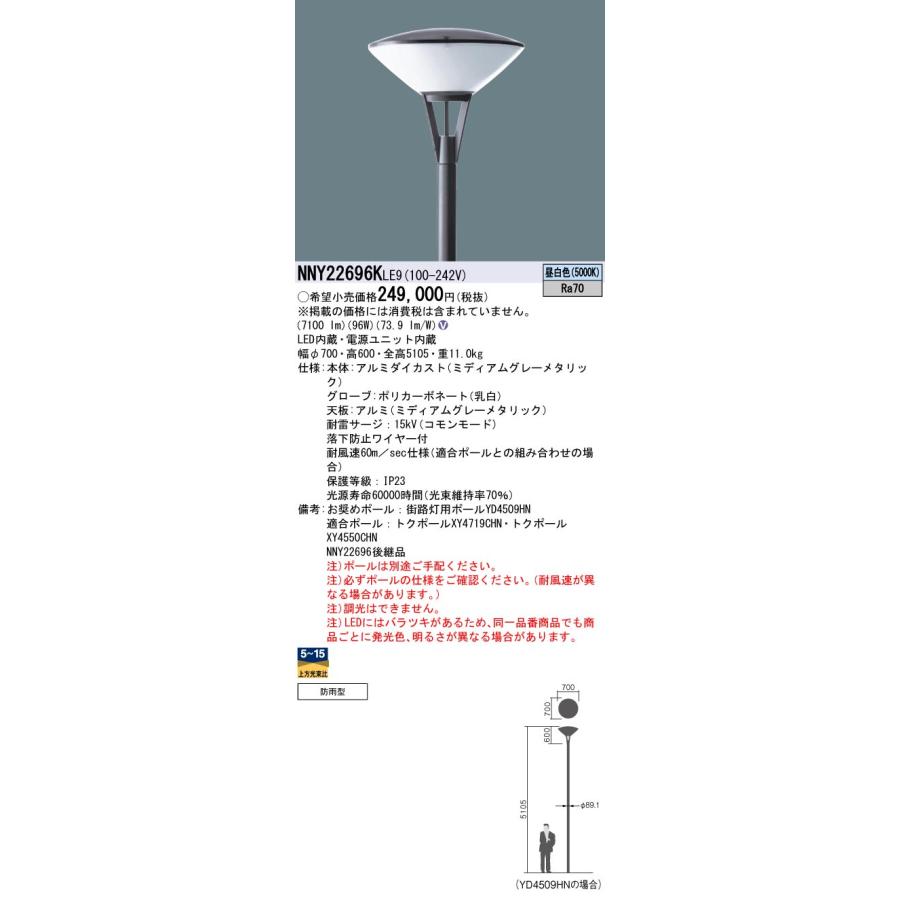 Nnykle9 パナソニック施設照明 Led 屋外灯 ポールライト 灯具のみ ポール別売 Nnykle9 あかりのatoz 通販 Yahoo ショッピング
