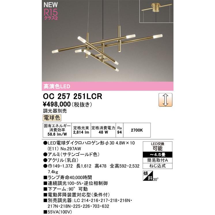 ODELIC（オーデリック） 安心のメーカー保証 OC257251LCR（ランプ別