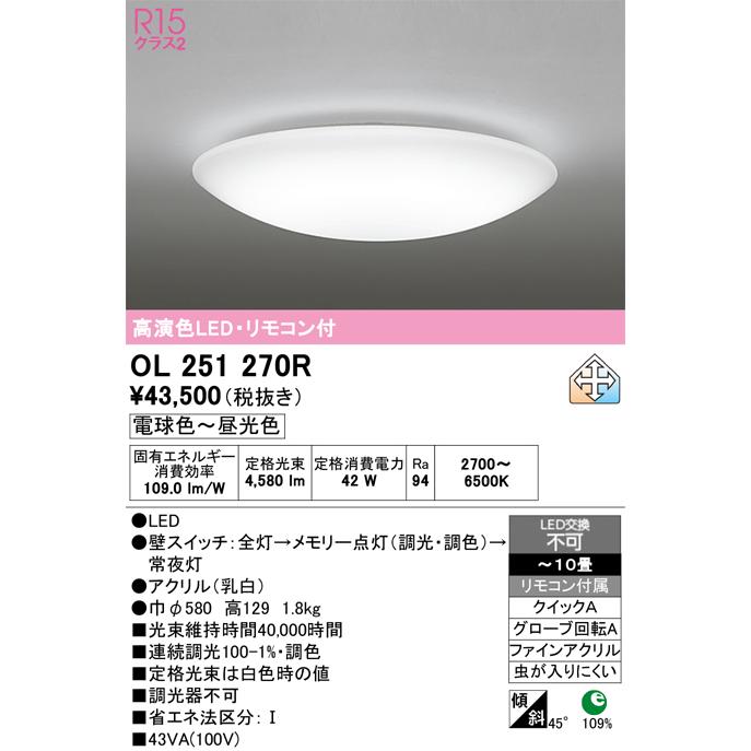 ODELIC（オーデリック） 安心のメーカー保証 OL251270R シーリング