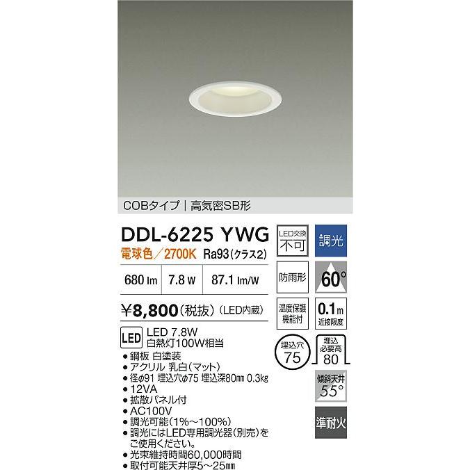 大光電機 安心のメーカー保証【送料無料】大光電機 DDL-6225YWG 屋外灯