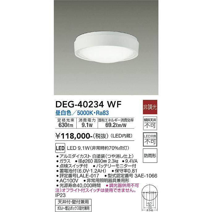 大光電機 安心のメーカー保証【送料無料】大光電機 DEG-40234WF 屋外灯