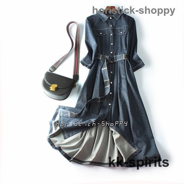 デニム ワンピース ロング レディース デニムワンピース ロング