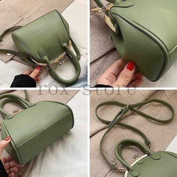 がま口バッグレディースハンドバッグショルダーバッグ斜め掛け黒赤青白