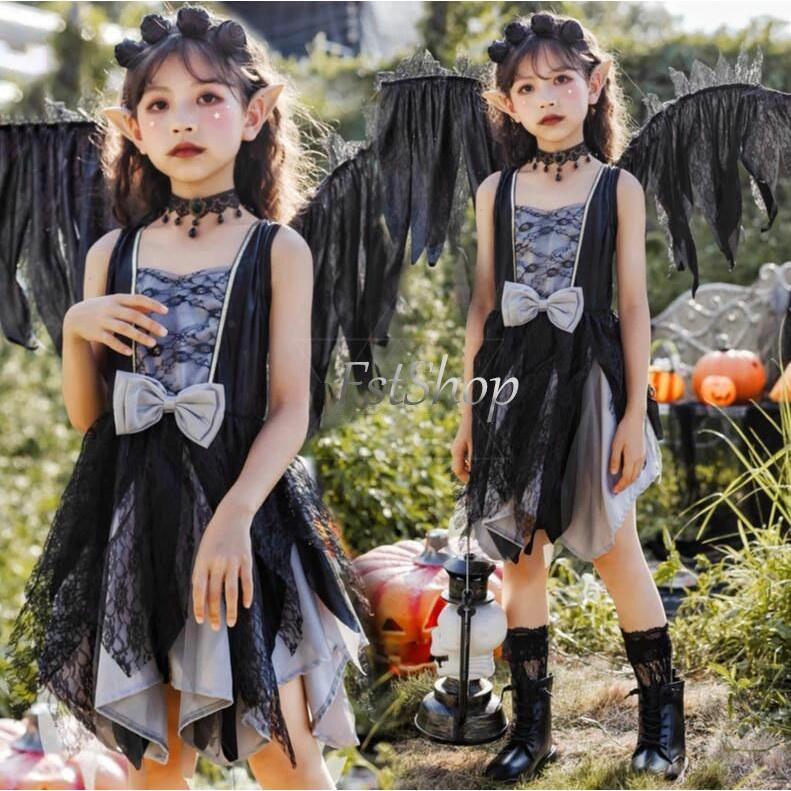 子供ハロウィン衣装 ロリターワンピース 翼 lolitaコスプレ メイド コスチューム 吸血鬼 cosplay 可愛い悪魔 仮装 変装 ウィッチ | 
