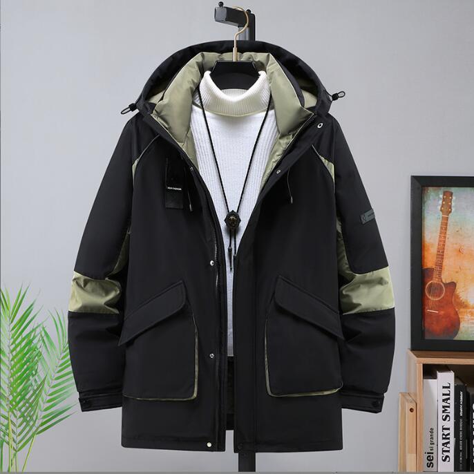 メンズ 中綿ジャケット ミドル丈 フード付き ゆったりサイズ 冬