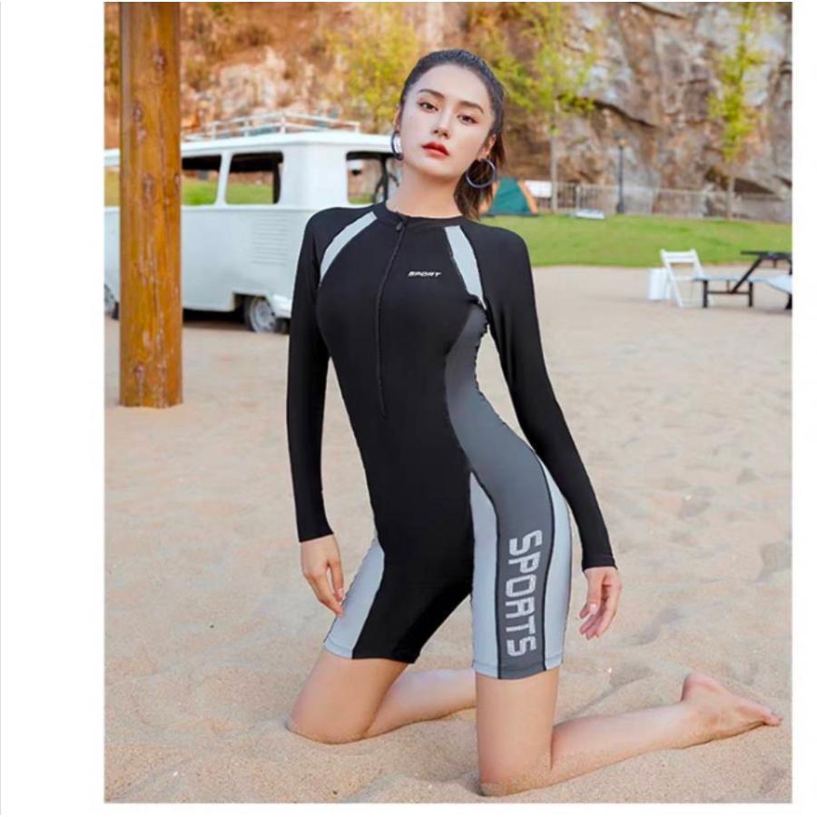 特価】フィットネス水着長袖 オールインワン 競泳水着 スポーツ 練習用