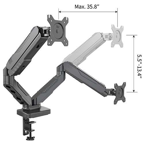 ルーメン Lumen MA-GS207BK ガススプリング式 2面液晶ディスプレイ