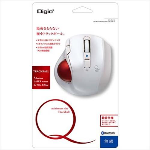 Digio2 デジオツー MUS-TBLF134 小型Bluetooth 静音 5ボタン トラックボールマウス パソコン タブレット スマート ...