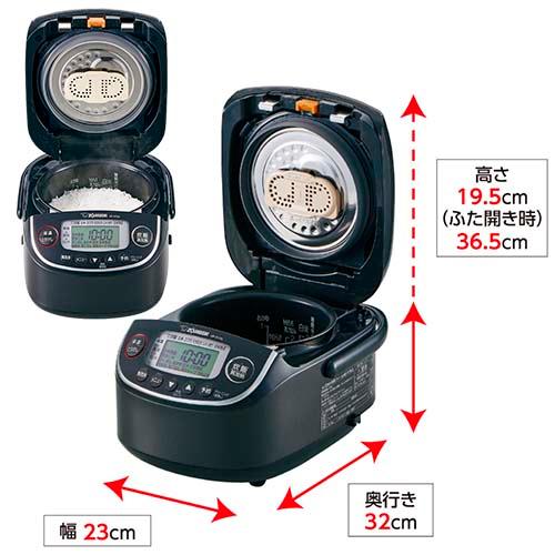 ZOJIRUSHI 圧力IH炊飯ジャー　炊飯器　NP-RT05-BA 3合炊き 圧力IH炊飯ジャー（3合炊き） ストレートブラック | 象印 | NP