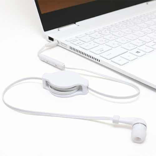 ミヨシ MCO 巻取式 マイク付 片耳イヤホン PHP-K01 ボイスチャット オンライン授業 Web会議 4極3.5mm 接続 ヘッドフォン【送料無料n ポスト投函】earphone+mic | ミヨシ | 06