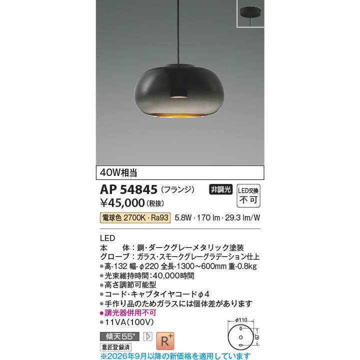 コイズミ照明 AP54845 照明器具 LEDペンダント (天井直付) LED（電球色