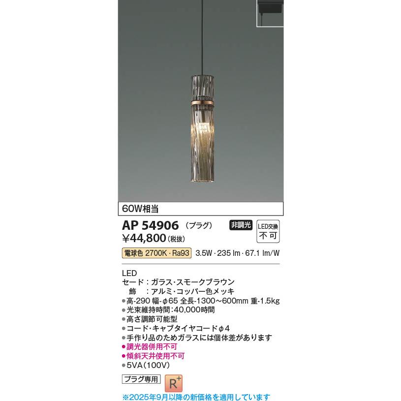 コイズミ照明 AP54906 照明器具 LEDペンダント (プラグ)・レール専用