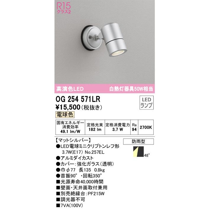 OG254571LR エクステリアスポット LED（電球色） オーデリック(ODX 