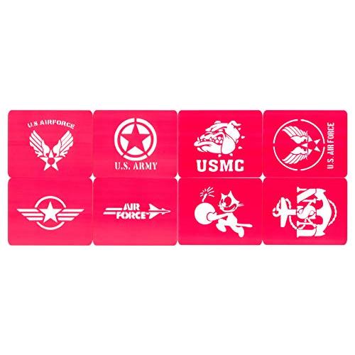 ステンシルシート 8枚 セット 8x10cm ミリタリー : あかるストア