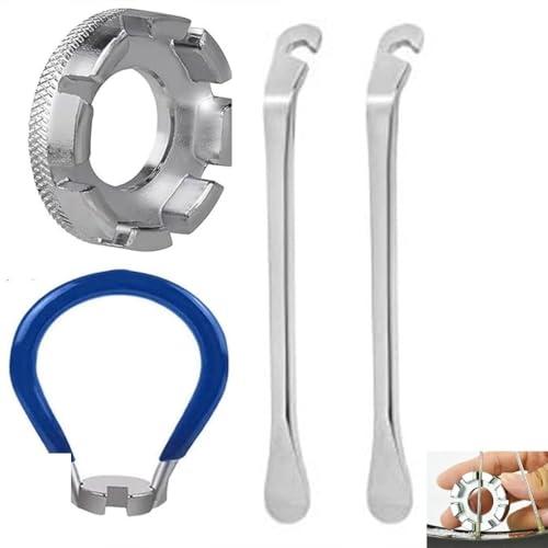 Jindizi 自転車 スポークレンチ 工具セット， タイヤレバー ニップル