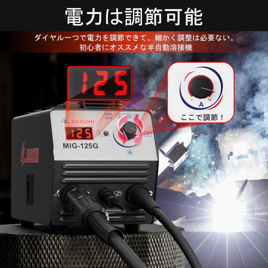 GZ GUOZHI 半自動溶接機 100v 溶接機 ノンガスワイヤー溶接