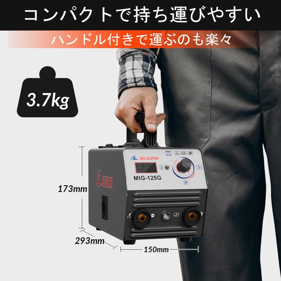 GZ GUOZHI 半自動溶接機 100v 溶接機 ノンガスワイヤー溶接