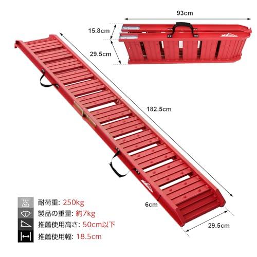 Ruedamann バイク ラダーレール 長さ182.5cm*外幅29.5cm 耐荷重250kg