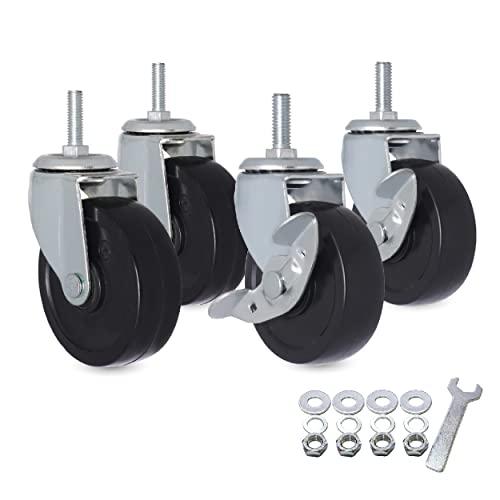 ネジ式キャスター 3/8 ネジ ブレーキなし 2 個とブレーキ付き 個、360