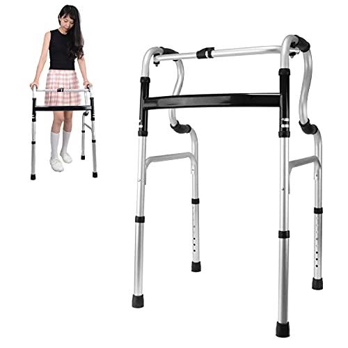 折りたたみ式歩行器 折りたたみ式歩行器 軽量アルミ歩行補助 高さ8段調節可能な大人用歩行