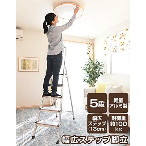 山善YAMAZEN 脚立 5段 幅48×奥行103.5×高さ166cm 耐荷重100kg