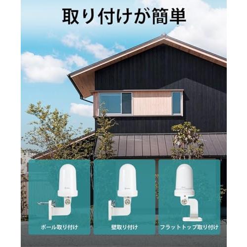 地デジ 屋外テレビアンテナ 室外HD TVアンテナ 360度全方位受信 地デジアンテナ Antop テレビアンテナ 屋外 50-65KM 受信範囲 360度全