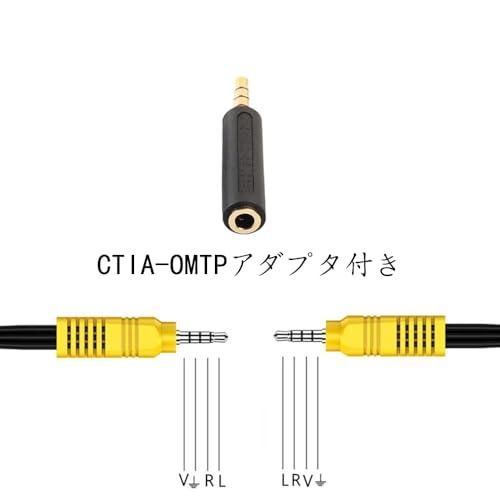 FUGSHIYI RCA 変換 ケーブル AVケーブル 3.5mm 4極ミニプラグ ステレオ
