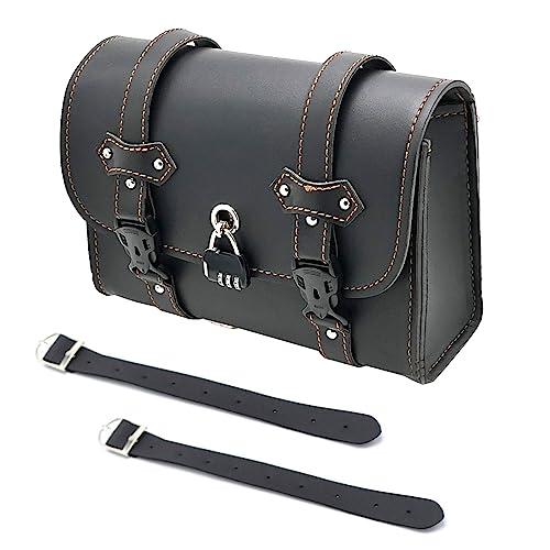 PIENSE バイク バッグ サイドバッグ ツーリング バック ツール 工具 小物入れ かばん ブラック/ロックピン付き | 