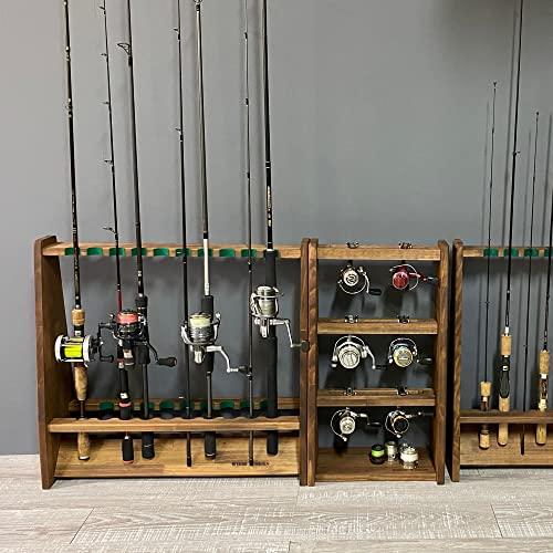 WOOD WORKS 日本製 ロッドスタンド両面19本用 本体ブラウンフェルト