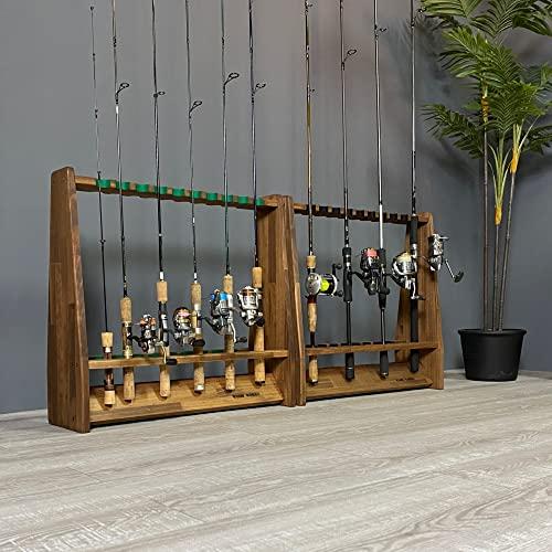 WOOD WORKS 日本製 ロッドスタンド両面19本用 本体ブラウンフェルト