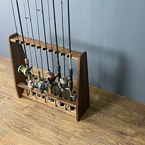 WOOD WORKS 日本製 ロッドスタンド両面19本用 本体ブラウンフェルト