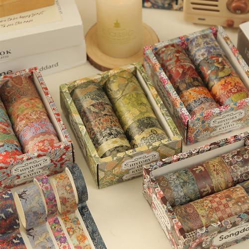 Songdao 12巻 京都風雲 マスキングテープ セット 花のアート・接着