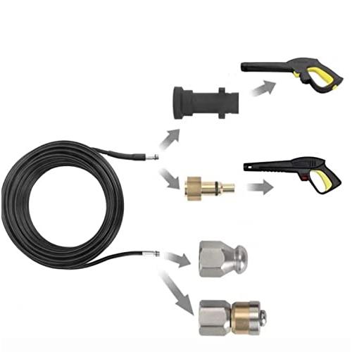 YUET 10 M高圧洗浄機排水管洗浄ホースクリーナセット、アダプター付き
