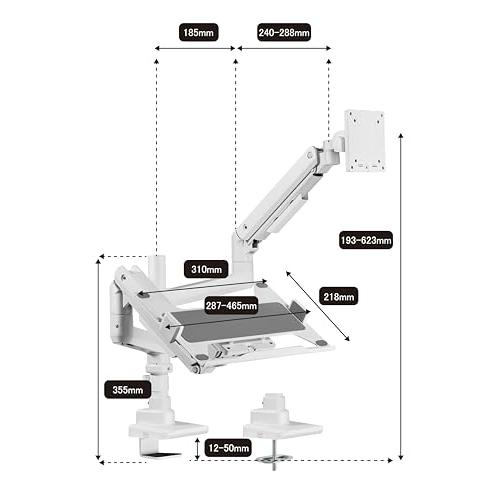 Alterzone モニターアーム 49インチ対応 ポール固定式 ガススプリング