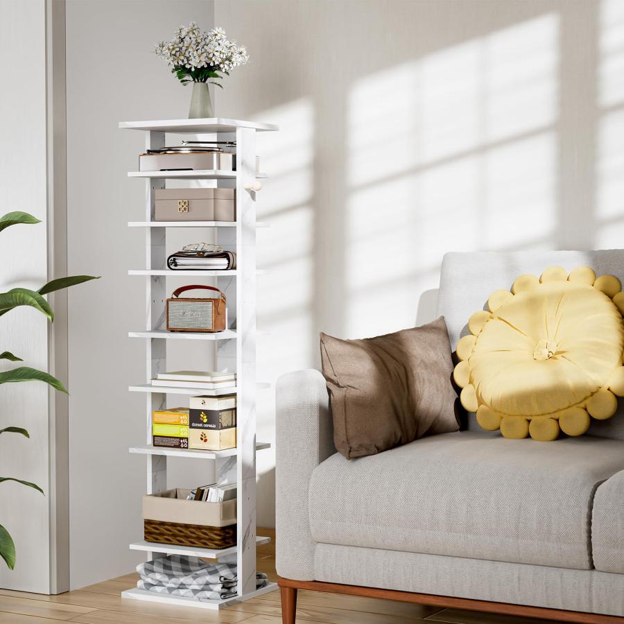 Frylr シューズラック 省スペース 大理石柄 木製 120*30*30cm 9