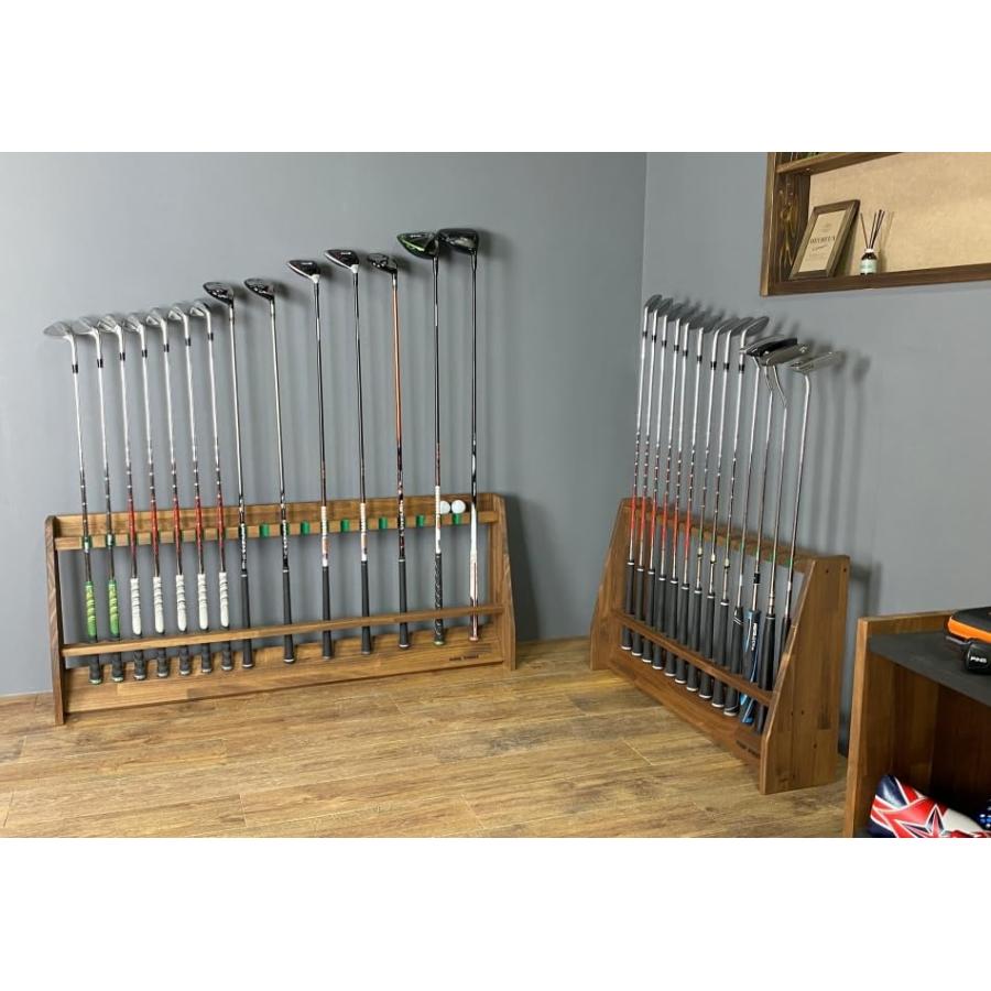 WOOD WORKS 日本製 ゴルフクラブスタンド 13本用 色：ブラウン組立済