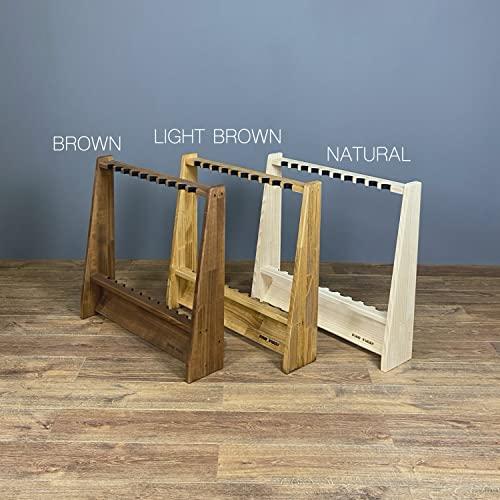 WOOD WORKS 日本製 ロッドスタンド 片面10本用 本体：ブラウンフェルト