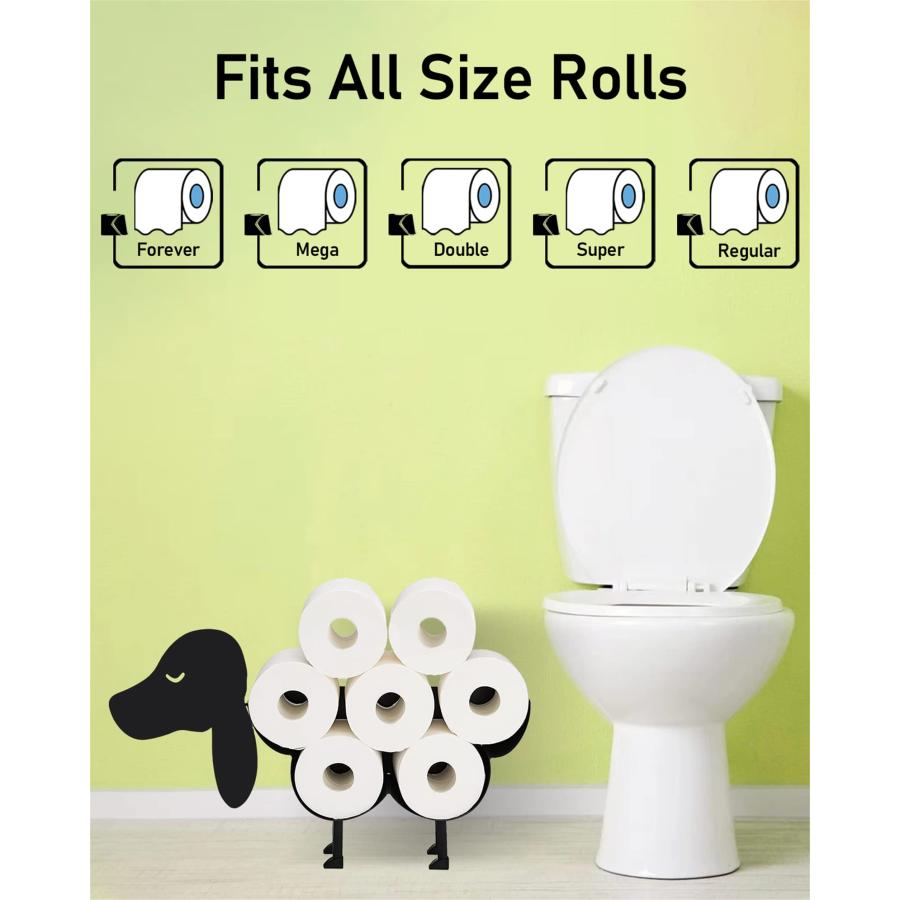 Gojoamoy ダックスフンド トイレットペーパー収納 面白い犬 壁掛け式