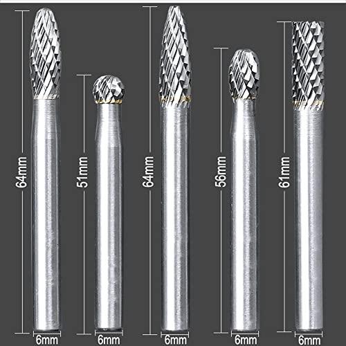 Wolfride 10本入り リュータービット 超硬バー 6mm軸 刃幅6mm ドリルビット ロータリー工具 タングステン鋼超硬バー スタンドア｜akarustore｜06