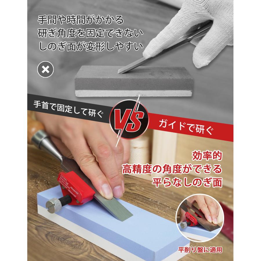 EZARCイザーク ノミ・カンナ研ぎ治具 刃研ぎ角度固定 角度調整可能 鑿