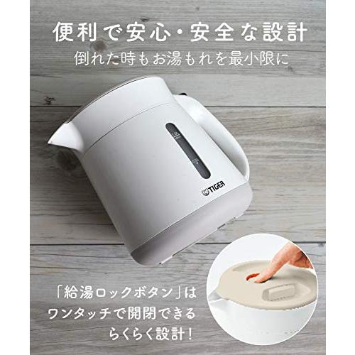 タイガー魔法瓶TIGER 電気ケトル 湯沸かし わく子 1.0L 転倒お湯漏れ
