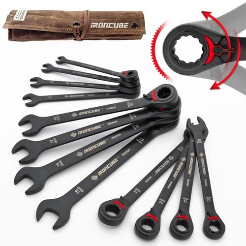 IRONCUBE リバーシブル ラチェットレンチセット、12本組