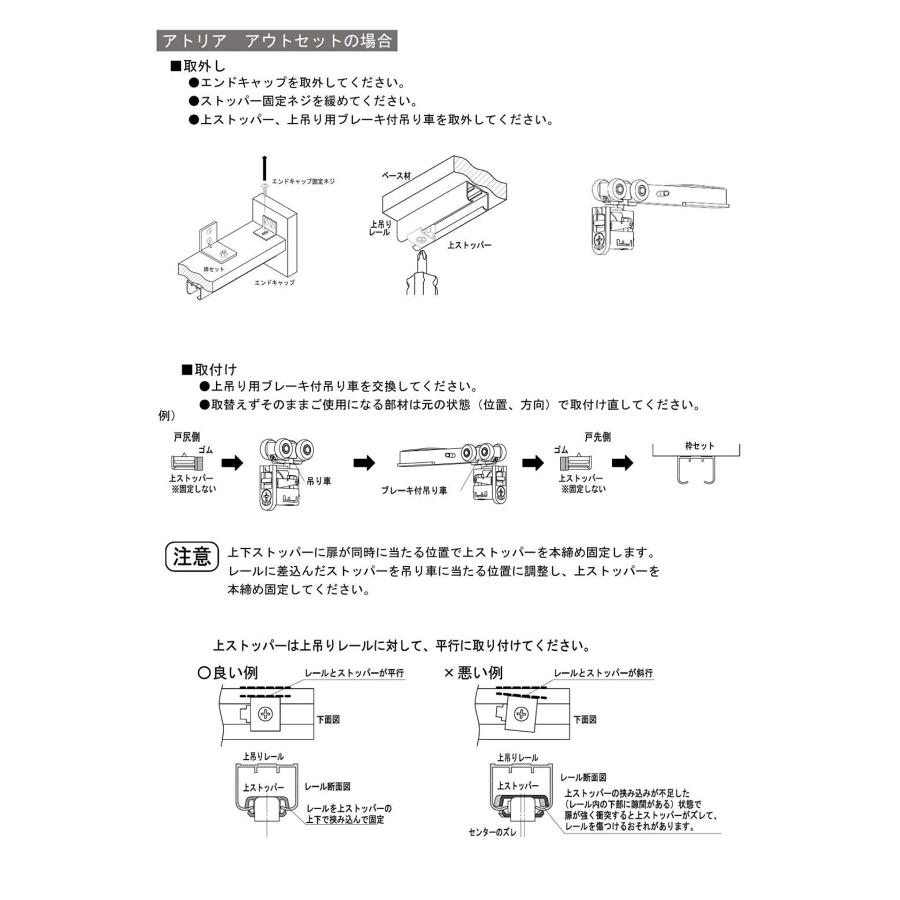 ノダ （ NODA ） P730 内装引戸 上吊り用吊り車 滑車 ブレーキ付吊り車