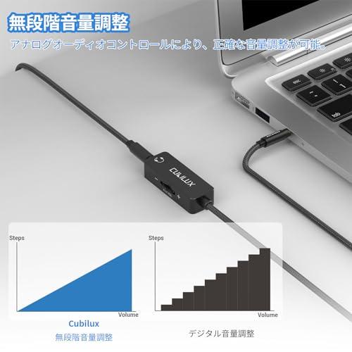 Cubilux 3.5mm音量調整ケーブル、音量調節器、ミニジャックオーディオ
