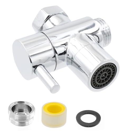 真鍮ダイバータ シャワーヘッド T型アダプター 蛇口 分岐 2方向切替